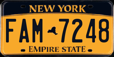 NY license plate FAM7248