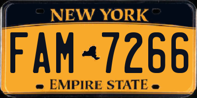 NY license plate FAM7266
