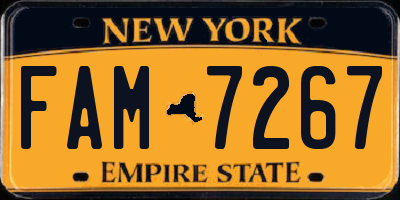 NY license plate FAM7267