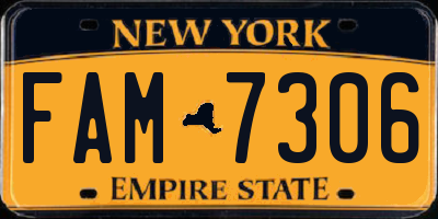 NY license plate FAM7306