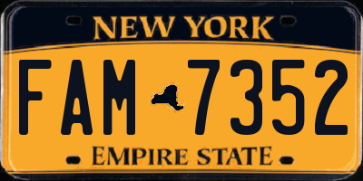 NY license plate FAM7352