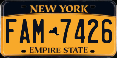 NY license plate FAM7426