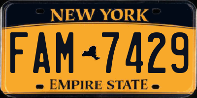 NY license plate FAM7429