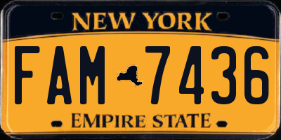 NY license plate FAM7436