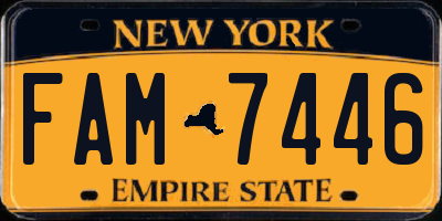 NY license plate FAM7446