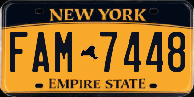 NY license plate FAM7448