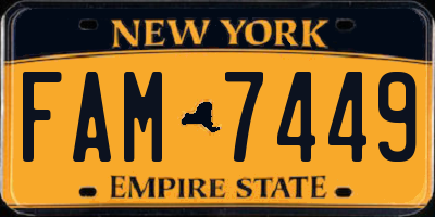 NY license plate FAM7449