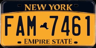 NY license plate FAM7461