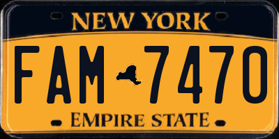NY license plate FAM7470