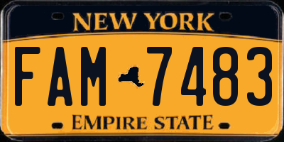 NY license plate FAM7483