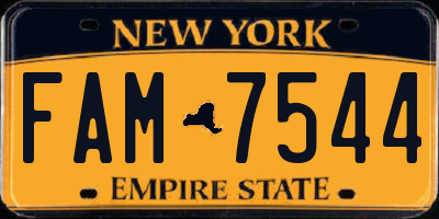NY license plate FAM7544