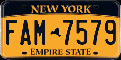 NY license plate FAM7579