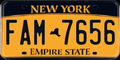 NY license plate FAM7656