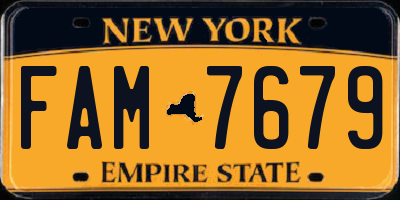 NY license plate FAM7679