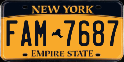 NY license plate FAM7687