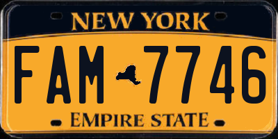 NY license plate FAM7746