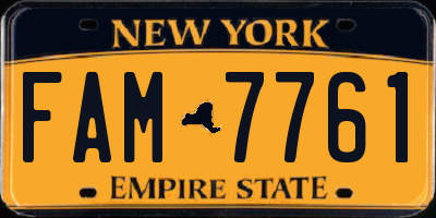 NY license plate FAM7761