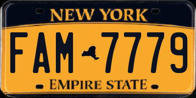 NY license plate FAM7779