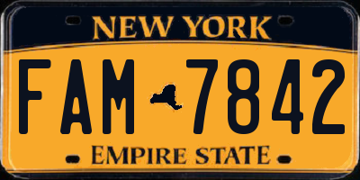 NY license plate FAM7842
