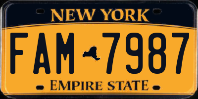 NY license plate FAM7987