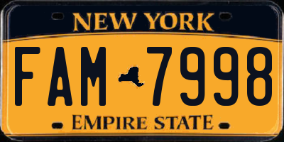 NY license plate FAM7998