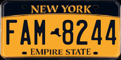 NY license plate FAM8244