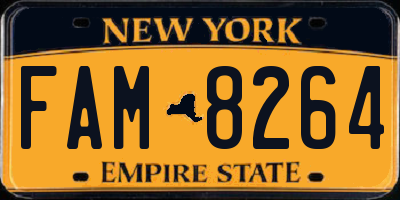 NY license plate FAM8264