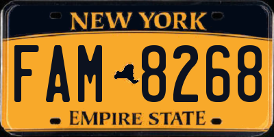 NY license plate FAM8268