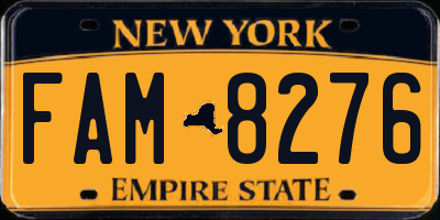 NY license plate FAM8276