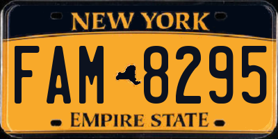 NY license plate FAM8295