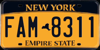 NY license plate FAM8311