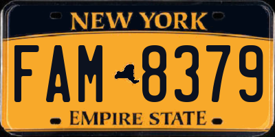 NY license plate FAM8379