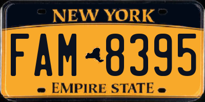 NY license plate FAM8395