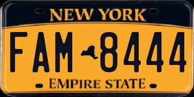 NY license plate FAM8444