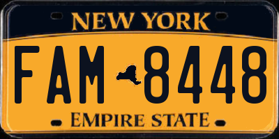 NY license plate FAM8448