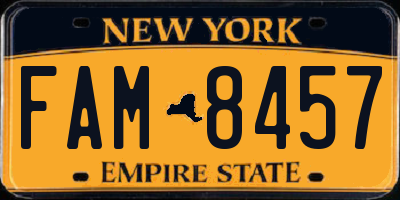 NY license plate FAM8457