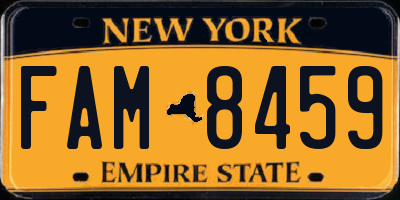 NY license plate FAM8459