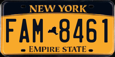 NY license plate FAM8461