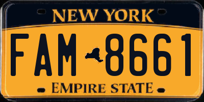 NY license plate FAM8661
