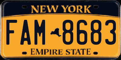 NY license plate FAM8683