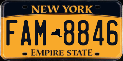 NY license plate FAM8846
