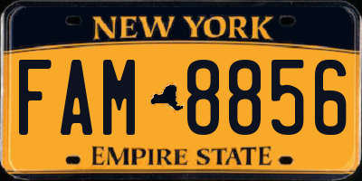NY license plate FAM8856