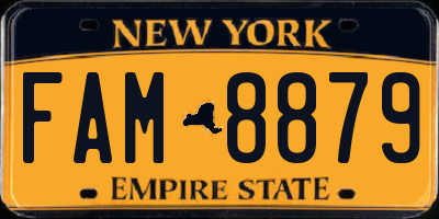 NY license plate FAM8879