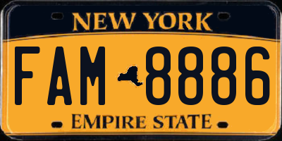 NY license plate FAM8886