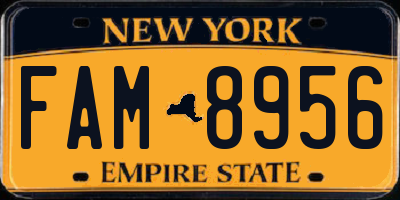 NY license plate FAM8956