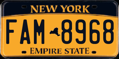 NY license plate FAM8968