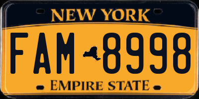 NY license plate FAM8998