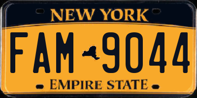 NY license plate FAM9044