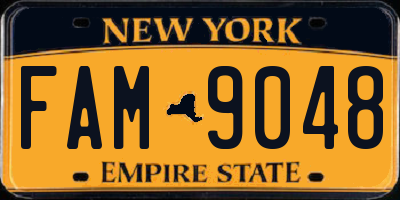 NY license plate FAM9048