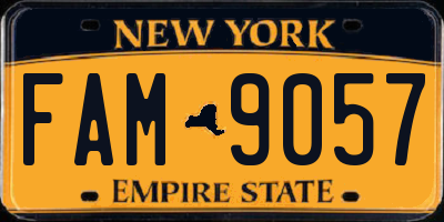 NY license plate FAM9057